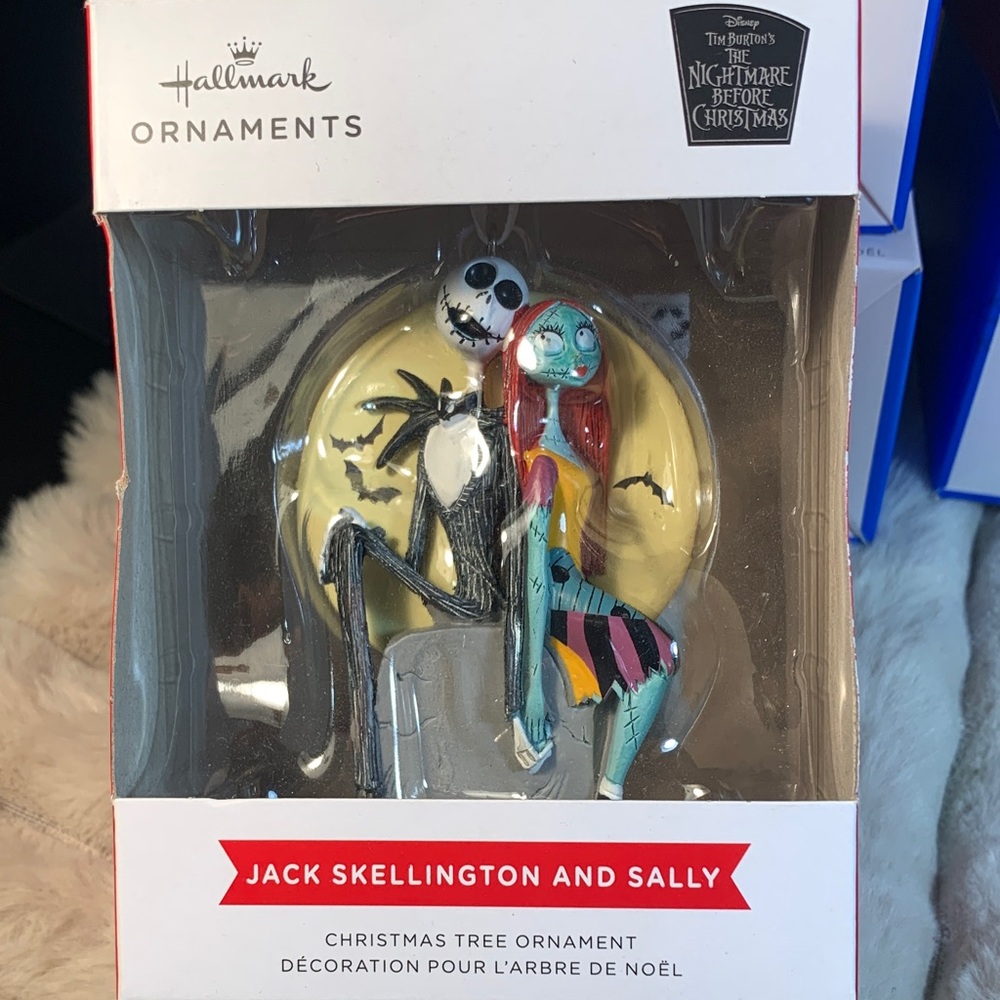Hallmark Jack Skellington and Sally Ornament - Black, Blue, Red - Picture 1 of 3